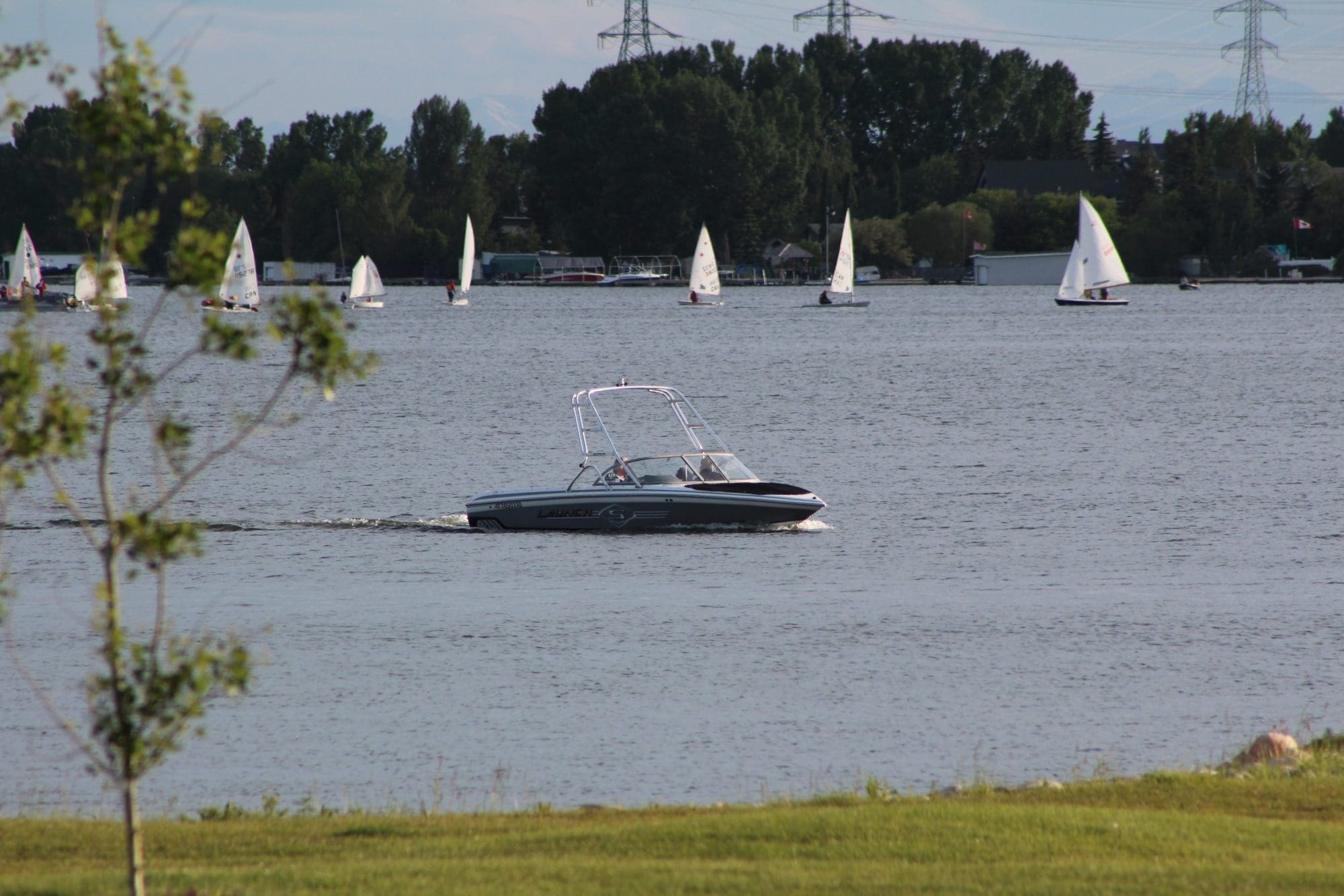 Boat on Chestermere Lake