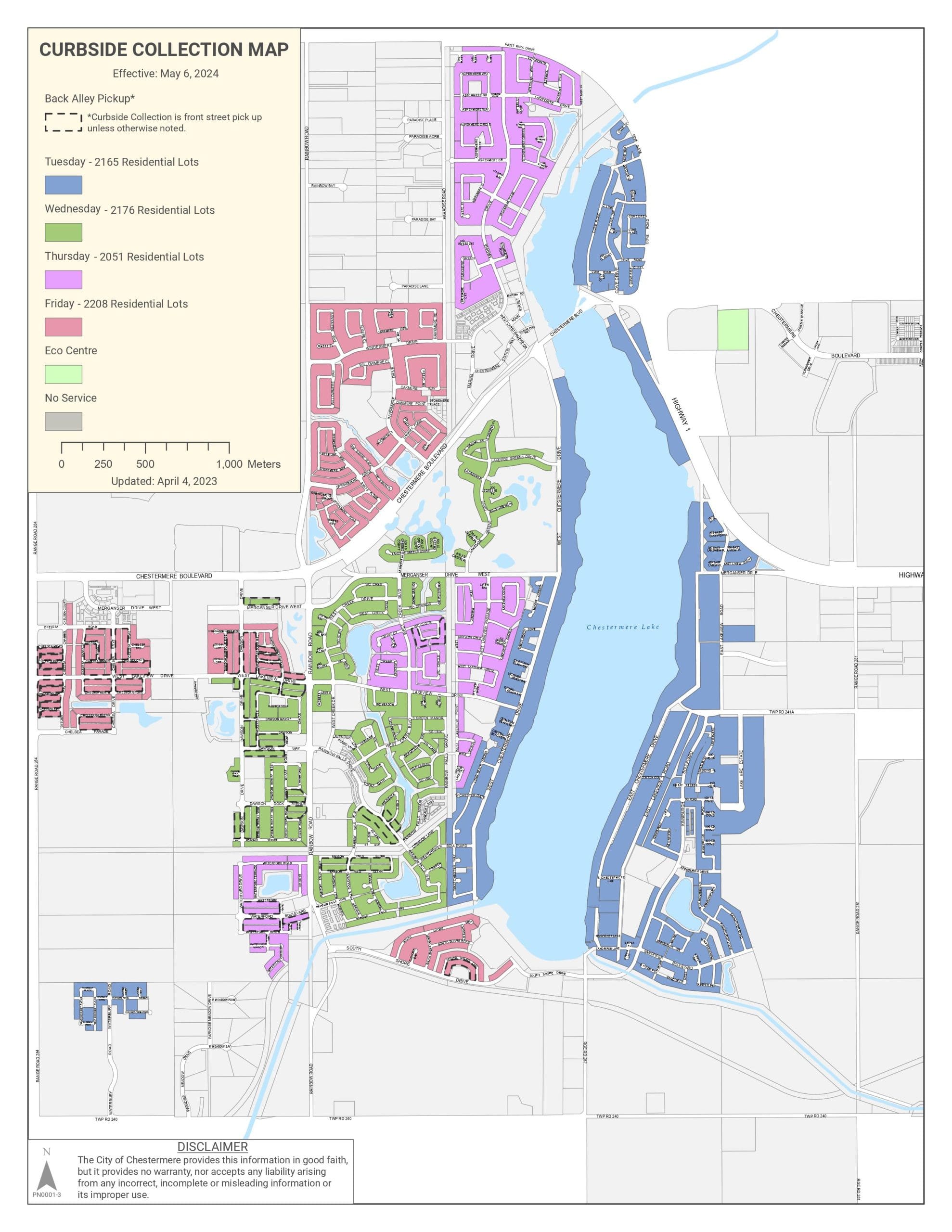 Chestermere Curbside Collection Map