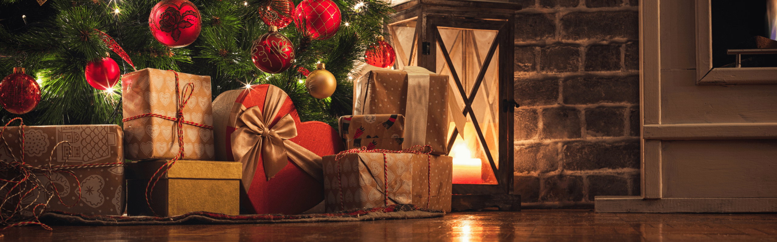 Gift lie underneath a Christmas tree